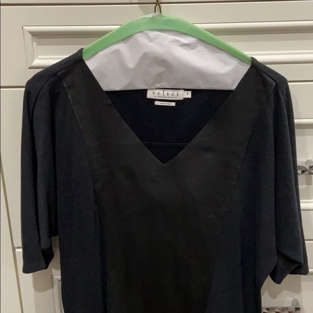 Black dress with leather detail